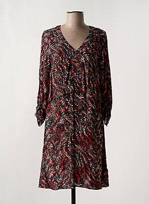 Robe mi-longue manches 3/4 manches 3/4 noir ONE STEP femme