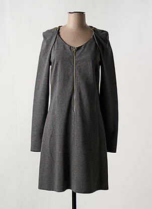 Robe mi-longue manches longues manches longues gris LAUREN VIDAL femme