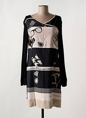 Robe mi-longue manches longues manches longues noir ELISA CAVALETTI femme