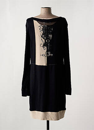 Robe mi-longue manches longues manches longues noir ELISA CAVALETTI femme