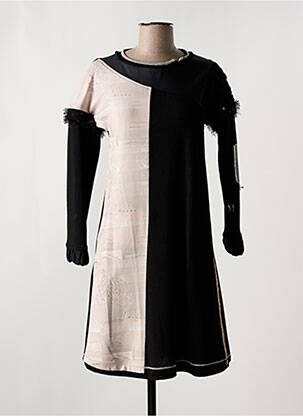 Robe mi-longue manches longues manches longues noir ELISA CAVALETTI femme