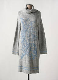 Robe pull tissage chiné manches longues gris ELISA CAVALETTI femme