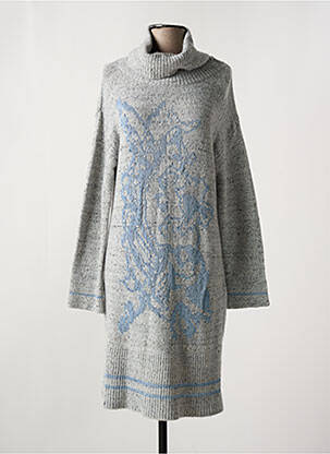 Robe pull tissage chiné manches longues gris ELISA CAVALETTI femme