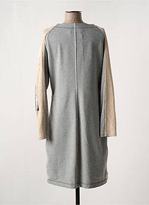 Robe mi-longue manches longues manches longues beige ELISA CAVALETTI femme