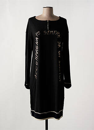 Robe mi-longue manches longues manches longues noir ELISA CAVALETTI femme