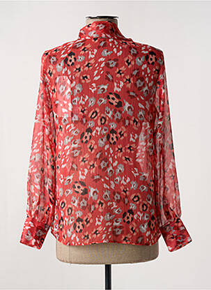 Blouse légère et transparente manches longues rouge IKKS femme