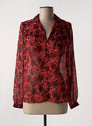 Blouse légère et transparente manches longues rouge IKKS femme