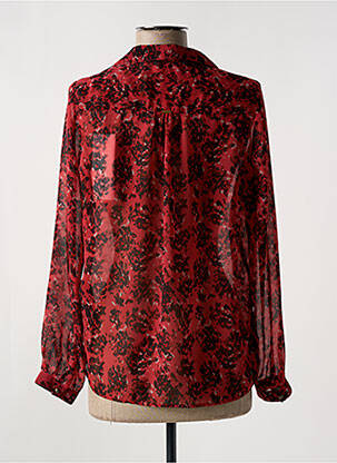 Blouse légère et transparente manches longues rouge IKKS femme