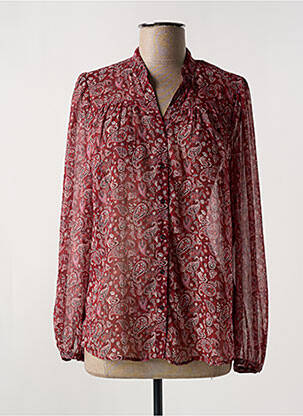 Chemisier tissage crêpe manches longues rouge IKKS femme