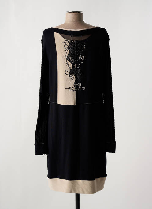 Robe mi-longue manches longues manches longues noir ELISA CAVALETTI femme
