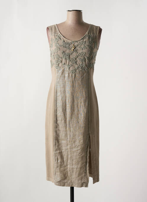 Robe mi-longue marron ELISA CAVALETTI pour femme