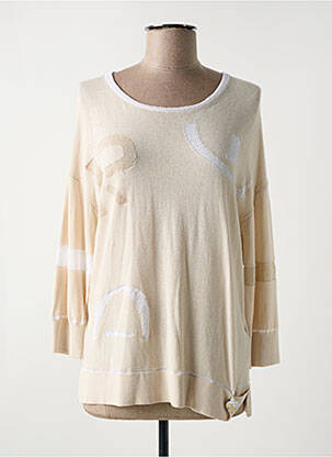 Pull coupe cintrée manches longues beige ELISA CAVALETTI femme