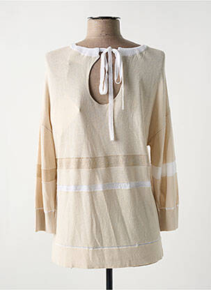 Pull coupe cintrée manches longues beige ELISA CAVALETTI femme
