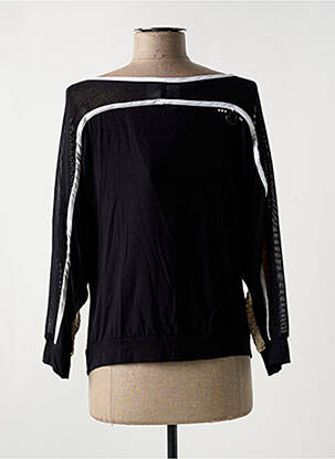 Sweat-shirt stretch manches 3/4 noir ELISA CAVALETTI femme
