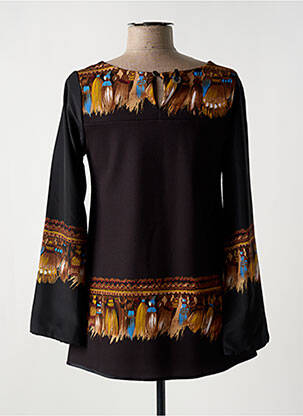 Tunique manches longues tissage crêpe noir SAVE THE QUEEN femme