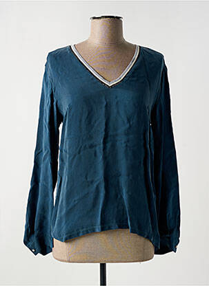 Blouse poignets boutonnés avec fente manches longues vert IKKS femme