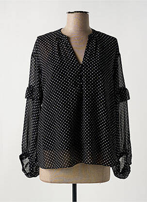 Blouse légère et transparente manches longues noir ONE STEP femme