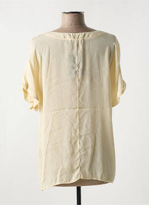 Blouse légère et transparente manches courtes jaune LAUREN VIDAL femme