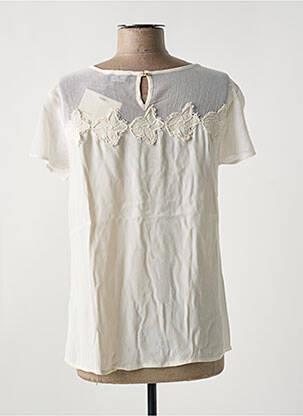 Top tissage crêpe manches courtes beige ONE STEP femme