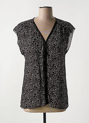 Blouse imprimé fantaisie manches courtes noir IKKS femme