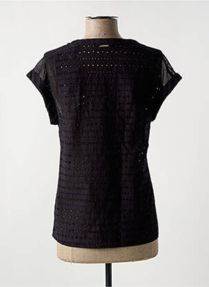 Blouse légère et transparente manches courtes noir ONE STEP femme
