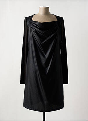 Robe mi-longue manches longues manches longues noir IKKS femme