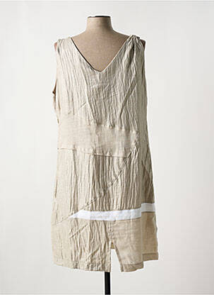 Robe mi-longue sans manche sans manche beige ELISA CAVALETTI femme