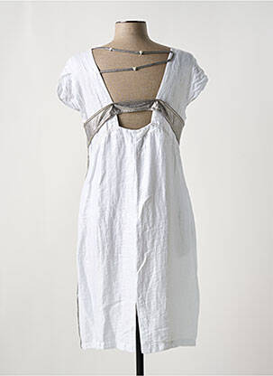 Robe mi-longue manches courtes manches courtes blanc ELISA CAVALETTI femme