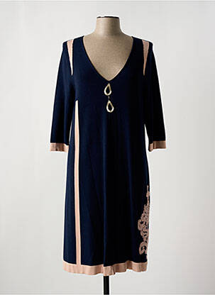 Robe mi-longue manches 3/4 manches 3/4 bleu ELISA CAVALETTI femme
