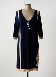 Robe mi-longue manches 3/4 manches 3/4 bleu ELISA CAVALETTI femme