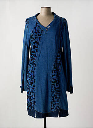 Robe mi-longue manches longues manches longues bleu ELISA CAVALETTI femme