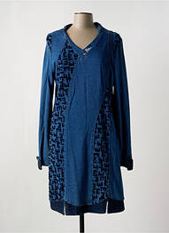 Robe mi-longue manches longues manches longues bleu ELISA CAVALETTI femme