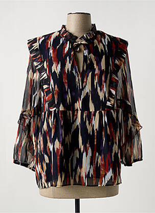 Blouse légère et transparente manches 3/4 bleu ONE STEP femme