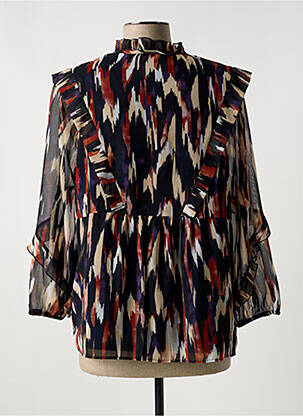 Blouse légère et transparente manches 3/4 bleu ONE STEP femme