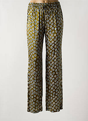 Pantalon droit taille élastique taille normale vert LAUREN VIDAL femme