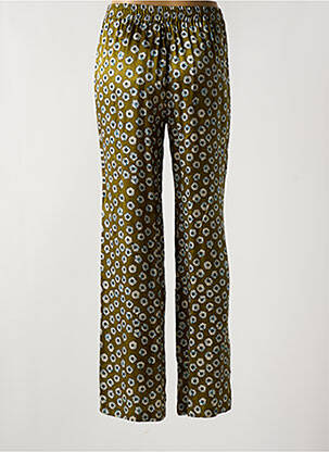 Pantalon droit taille élastique taille normale vert LAUREN VIDAL femme