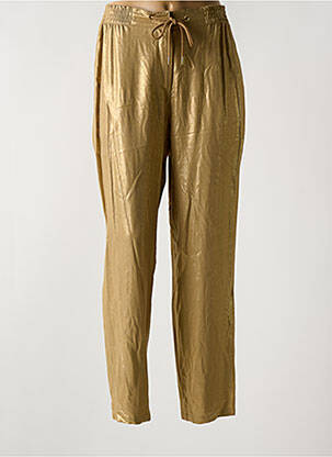 Pantalon droit fermeture zippée sous rabat boutonné taille normale or EVA KAYAN femme