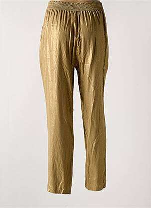 Pantalon droit fermeture zippée sous rabat boutonné taille normale or EVA KAYAN femme