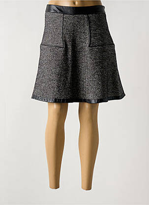 Jupe courte coupe évasée gris LAUREN VIDAL femme
