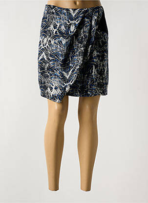 Jupe courte coupe droite bleu IKKS femme