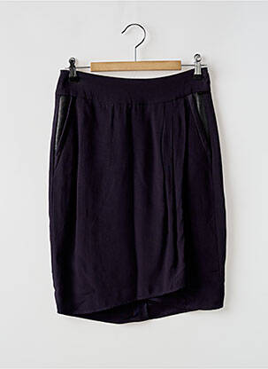 Jupe mi-longue taille à pinces bleu ONE STEP femme
