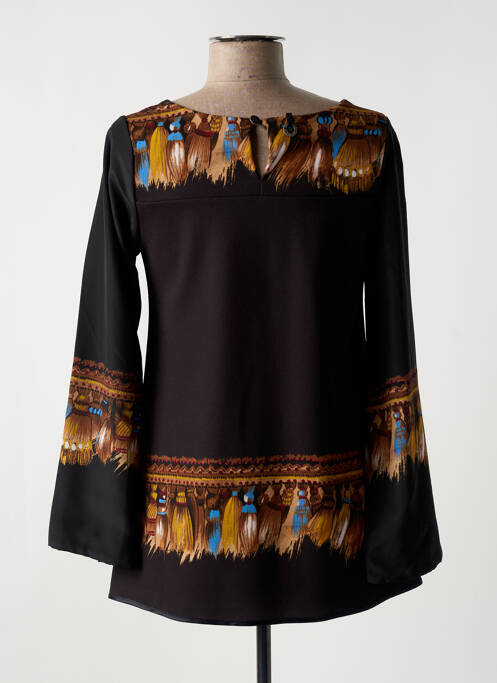 Tunique manches longues tissage crêpe noir SAVE THE QUEEN femme