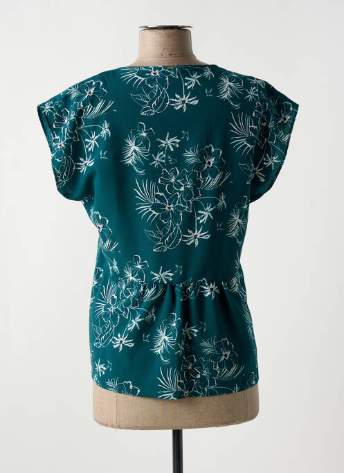 Blouse imprimé fleurs manches courtes vert IKKS femme