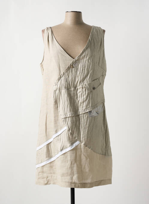 Robe mi-longue beige ELISA CAVALETTI pour femme