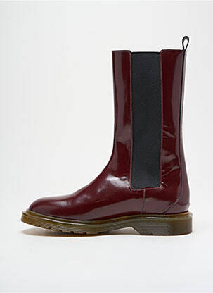 Bottines/boots matière lisse talon plat jusqu'à 3cm rouge ROSEANNA femme
