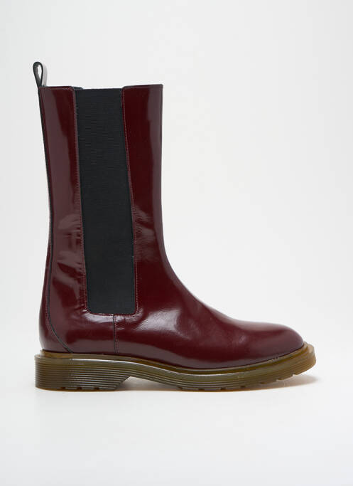 Bottines/boots matière lisse talon plat jusqu'à 3cm rouge ROSEANNA femme