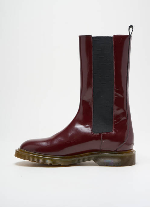 Bottines/boots matière lisse talon plat jusqu'à 3cm rouge ROSEANNA femme
