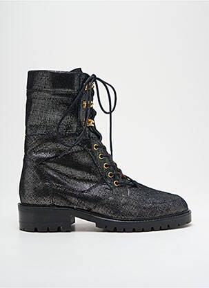 Bottines/boots tissage satiné talon plat jusqu'à 3cm argent ANONYMOUS COPENHAGEN femme
