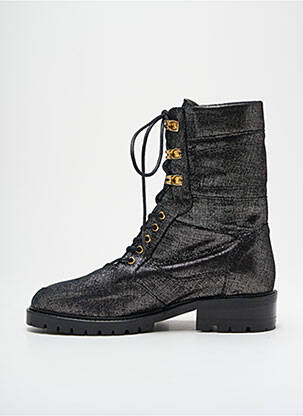 Bottines/boots tissage satiné talon plat jusqu'à 3cm argent ANONYMOUS COPENHAGEN femme