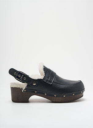 Mules/sabots tissage satiné talon de 4 à 6cm noir SCHOLL femme